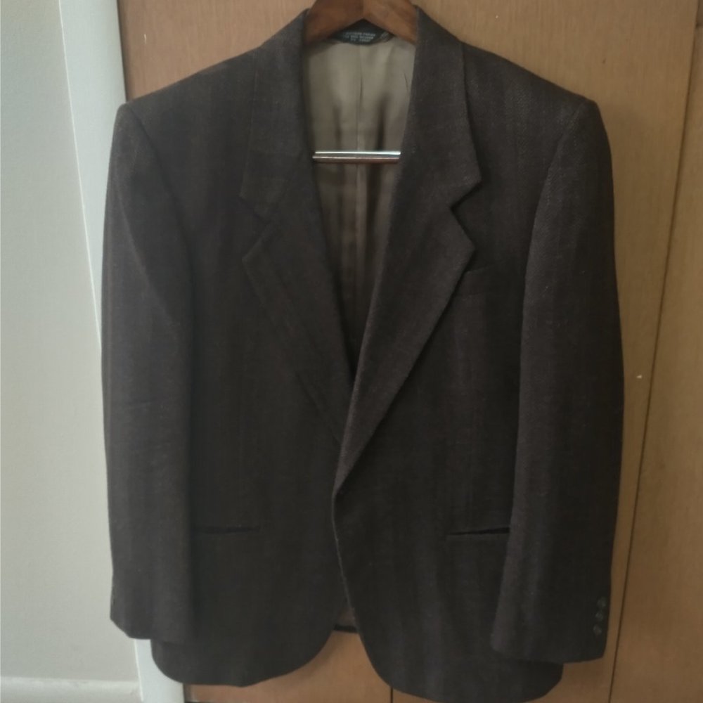 Vintage Kosins 42S Dark Brown Worsted Wool Blazer Sport Coat